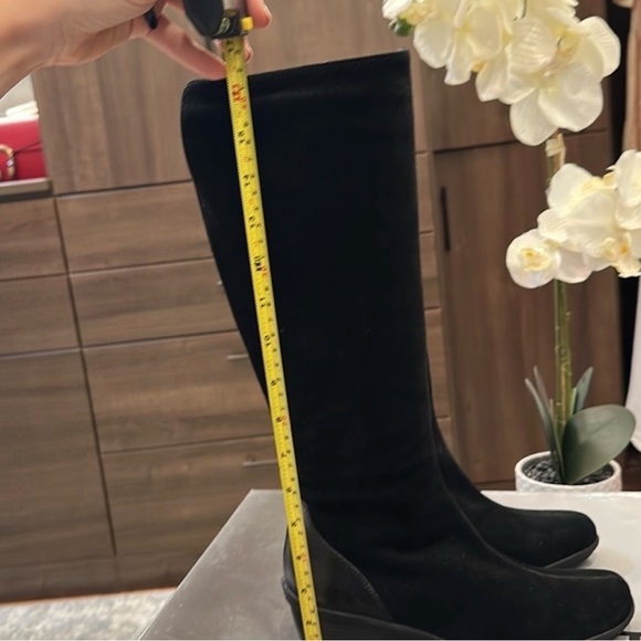 Aquatalia Sturdy Black Wedge Heeled Tall Boots - Picture 10 of 10